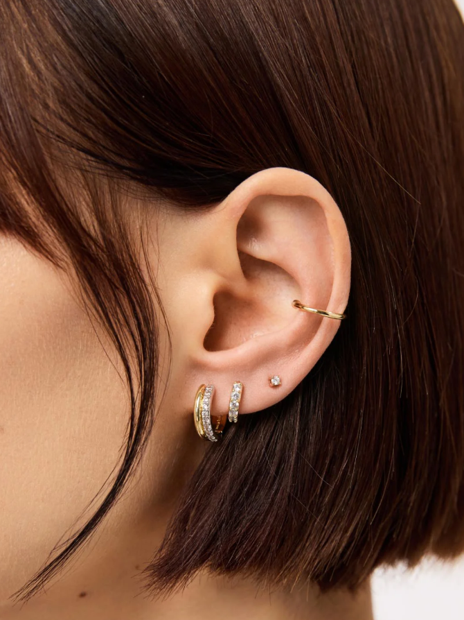 ANA LUISA HUGGIE EARRINGS-ASHER PAVE