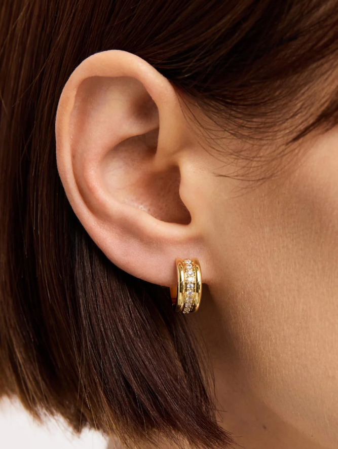 ANA LUISA HUGGIE EARRINGS-SHER TRIPLE