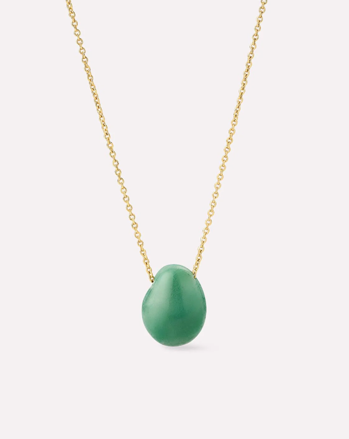 ANA LUISA GOLD PENDANT NECKLACE-PEBBLE MINI AVENTURINE