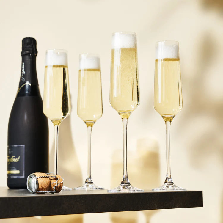 RESERVE INEZ CRYSTAL CHAMPAGNE FLUTES SET OF 4