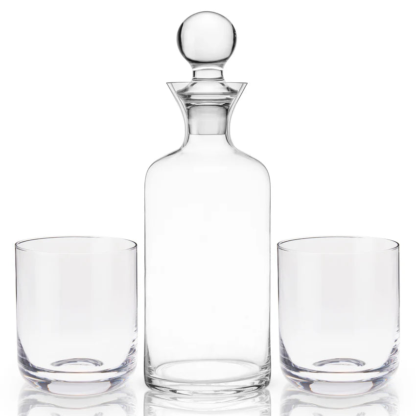 RAYE MODERN CRYSTAL LIQUOR DECANTER AND TUMBLER SET
