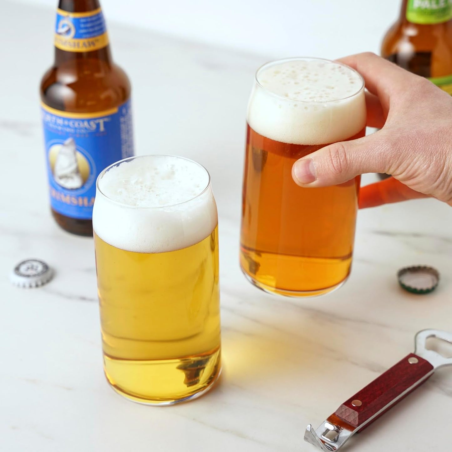 BEER CAN PINT GLASSES SET OF 4  BY TRUE