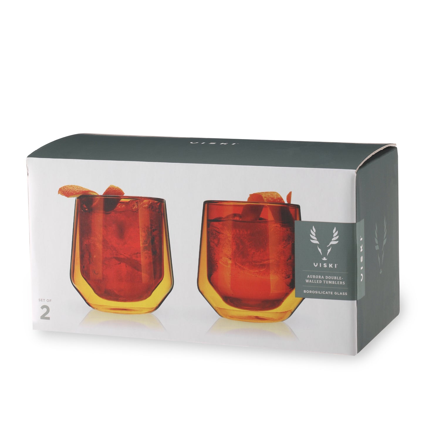 DOUBLE WALLED AURORA TUMBLERS IN AMBER (2)