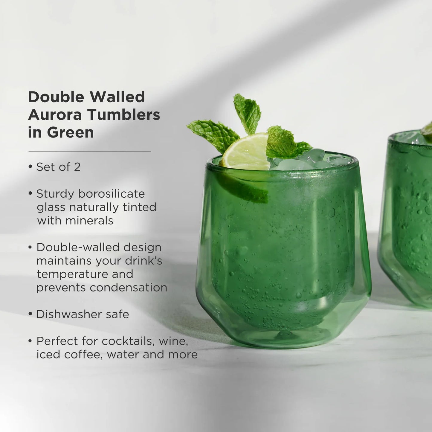 DOUBLE WALLED AURORA TUMBLERS IN GREEN (2)