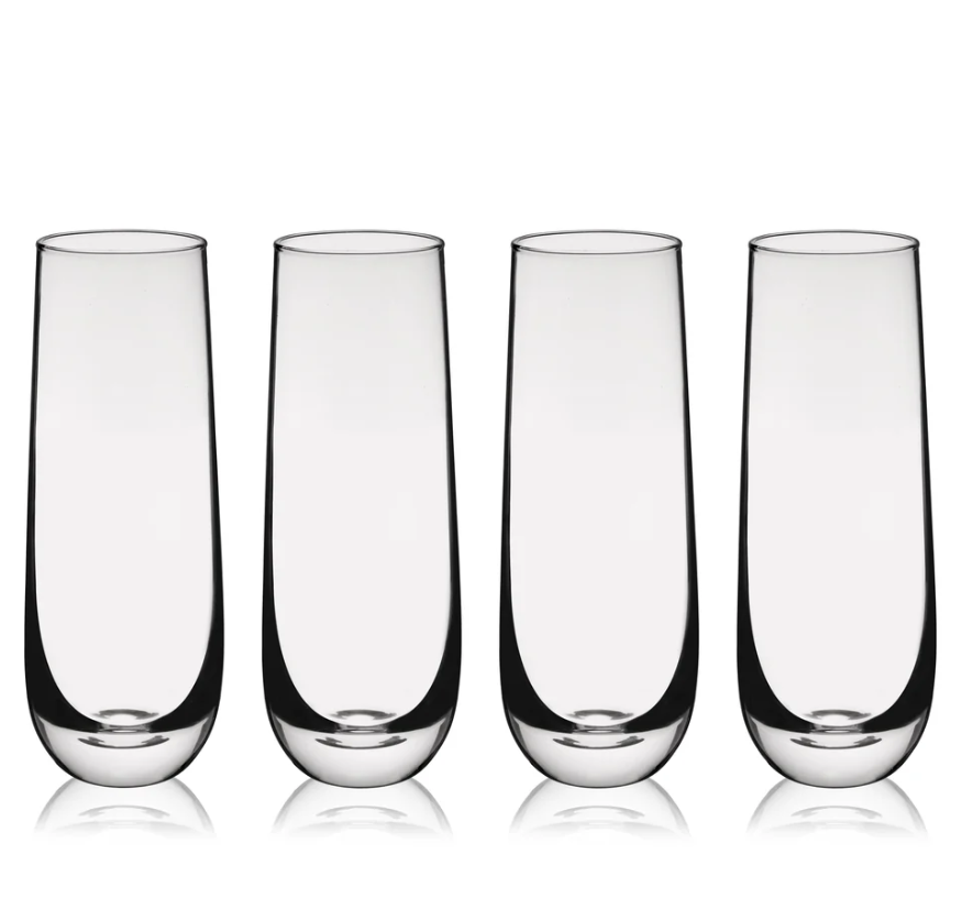 STEMLESS CHAMPAGNE FLUTE BY TRUE SET 4