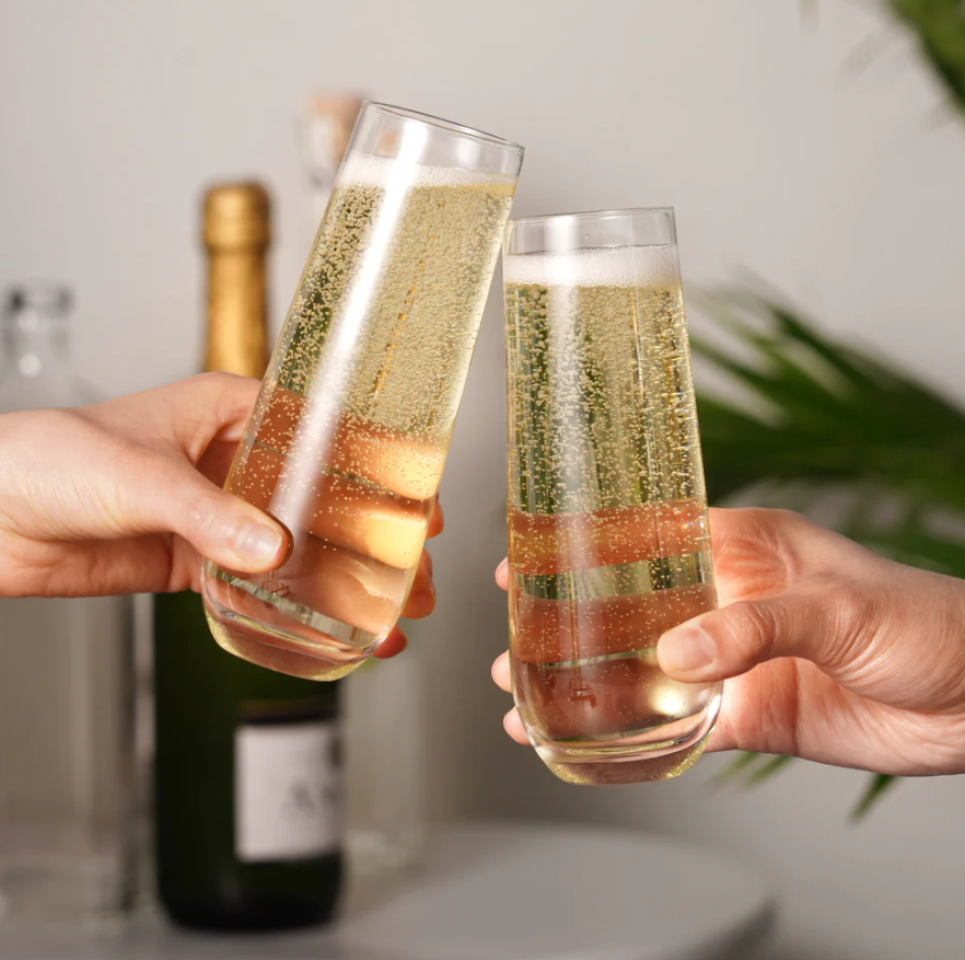 STEMLESS CHAMPAGNE FLUTE BY TRUE SET 4