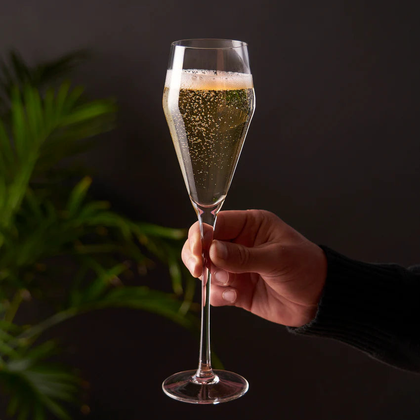 RAYE ANGLED CRYSTAL PROSECCO GLASSES SET OF 2