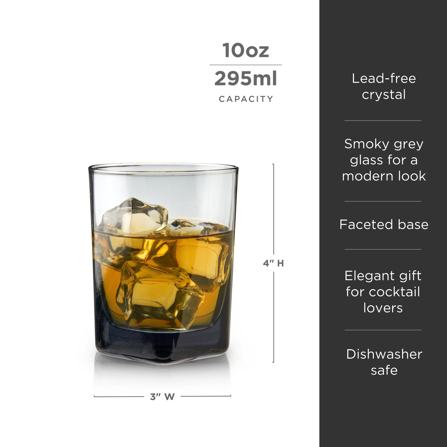 SMOKE DOUBLE OLD FASHIONED GLASSES