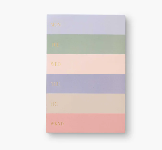 MUTE COLOR BLOCK WEEKLY MEMO NOTEPAD