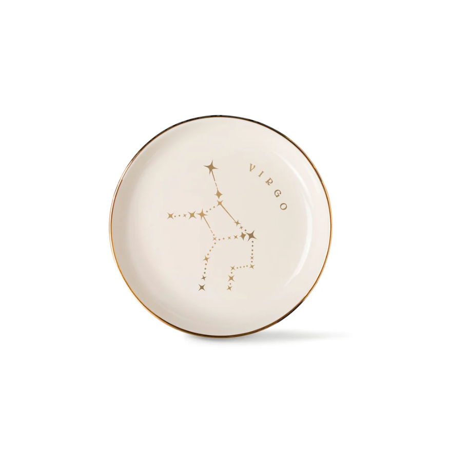 STARRY VIRGO ZODIAC PEDESTAL DISH