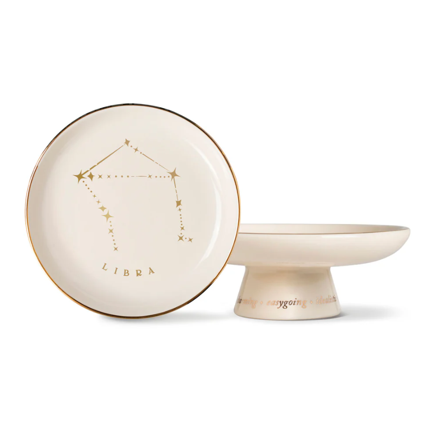 STARRY LIBRA ZODIAC PEDESTAL DISH