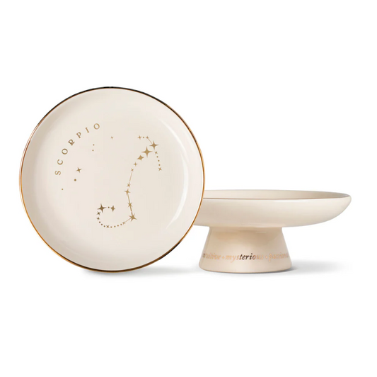 STARRY SCORPIO ZODIAC PEDESTAL DISH