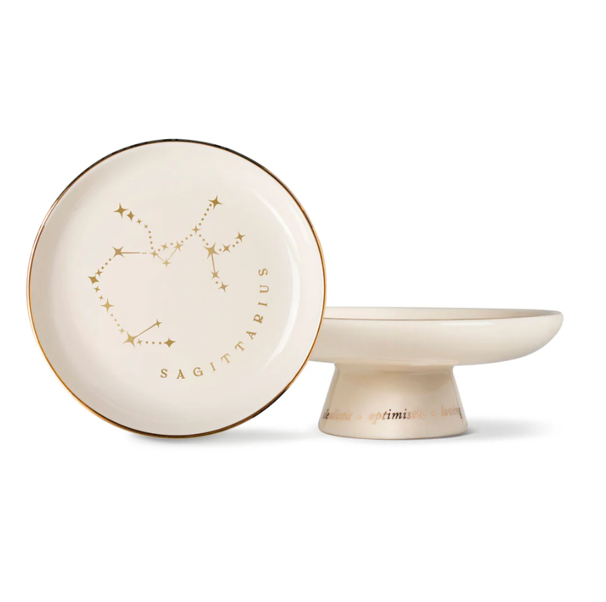 STARRY SAGITARIUS ZODIAC PEDESTAL DISH