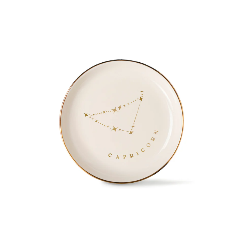 STARRY CAPRICORN ZODIAC PEDESTAL DISH