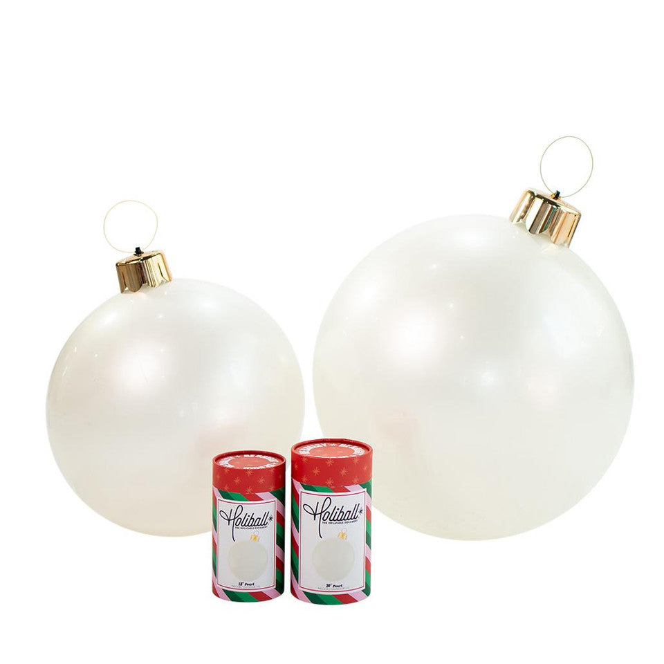 HOLIBALL MEDIUM 18" PEARL WHITE INFLATABLE ORNAMENT