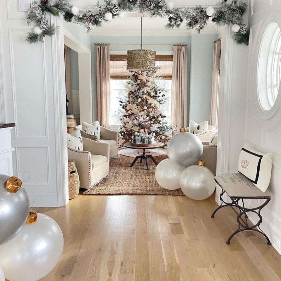HOLIBALL MEDIUM 18" PEARL WHITE INFLATABLE ORNAMENT