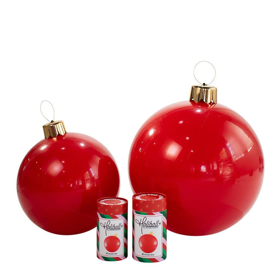 HOLIBALL LARGE 30" CLASSIC RED INFLATABLE ORNAMENT