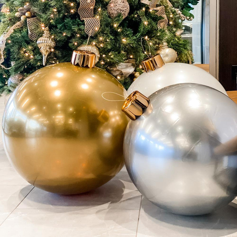HOLIBALL LARGE 30" PEARL WHITE INFLATABLE ORNAMENT