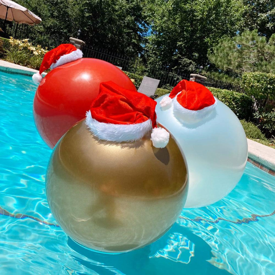 HOLIBALL LARGE 30" PEARL WHITE INFLATABLE ORNAMENT