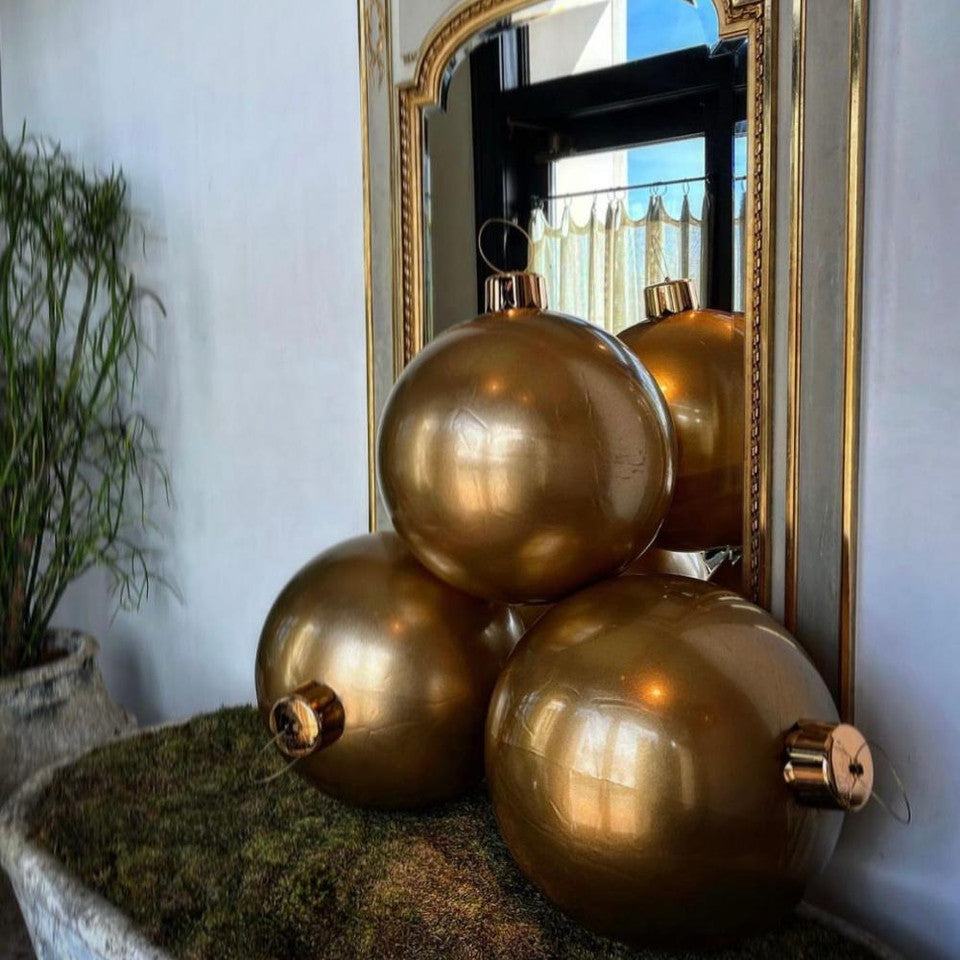 HOLIBALL MEDIUM 18" VINTAGE GOLD INFLATABLE ORNAMENT