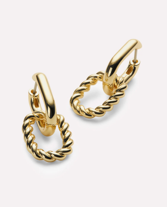 ANA LUISA DOUBLE HOOP EARRINGS- ASH DOUBLE GOLD