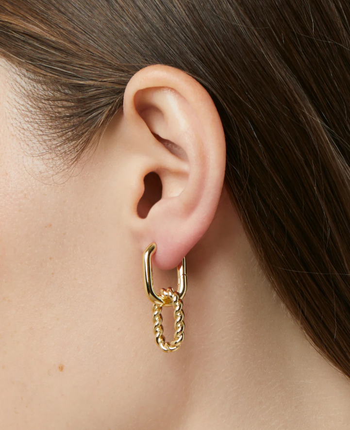 ANA LUISA DOUBLE HOOP EARRINGS- ASH DOUBLE GOLD
