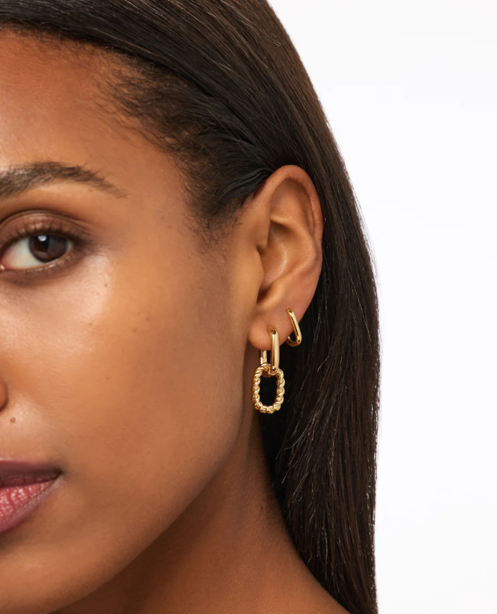 ANA LUISA DOUBLE HOOP EARRINGS- ASH DOUBLE GOLD