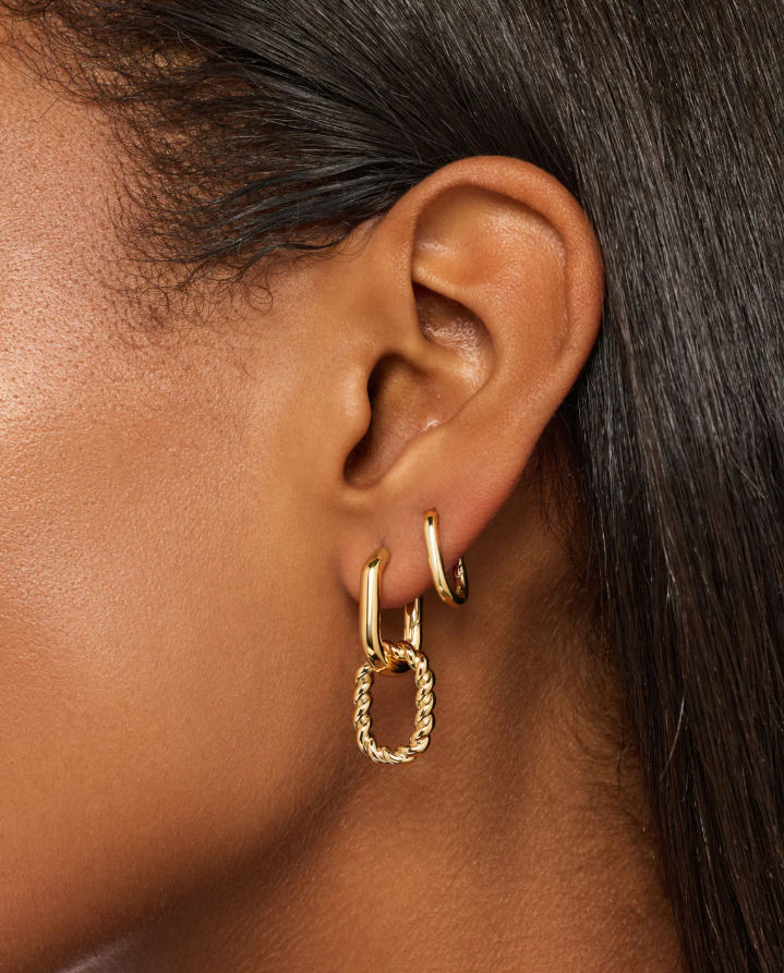 ANA LUISA DOUBLE HOOP EARRINGS- ASH DOUBLE GOLD