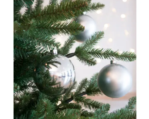 4'' SILVER BAUBLES POLYSTYRENE MIX SET OF 4