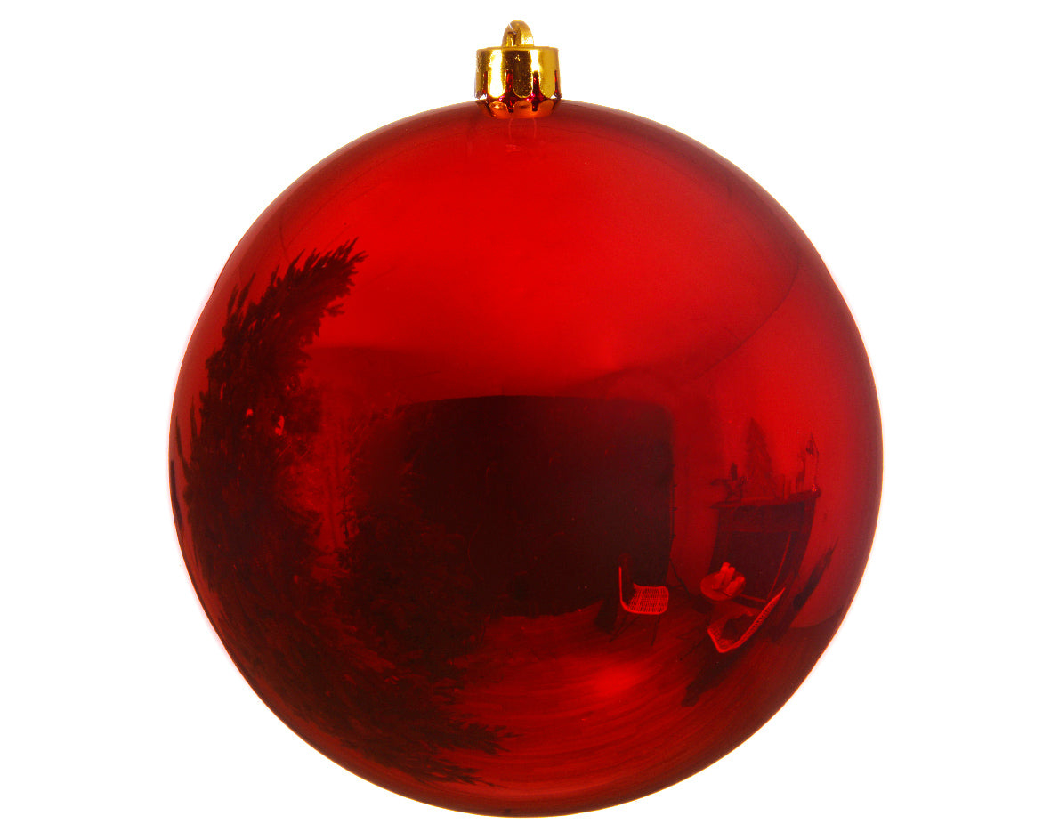 BAUBLES SHATTERPROOF SHINY-CHRISTMAS RED