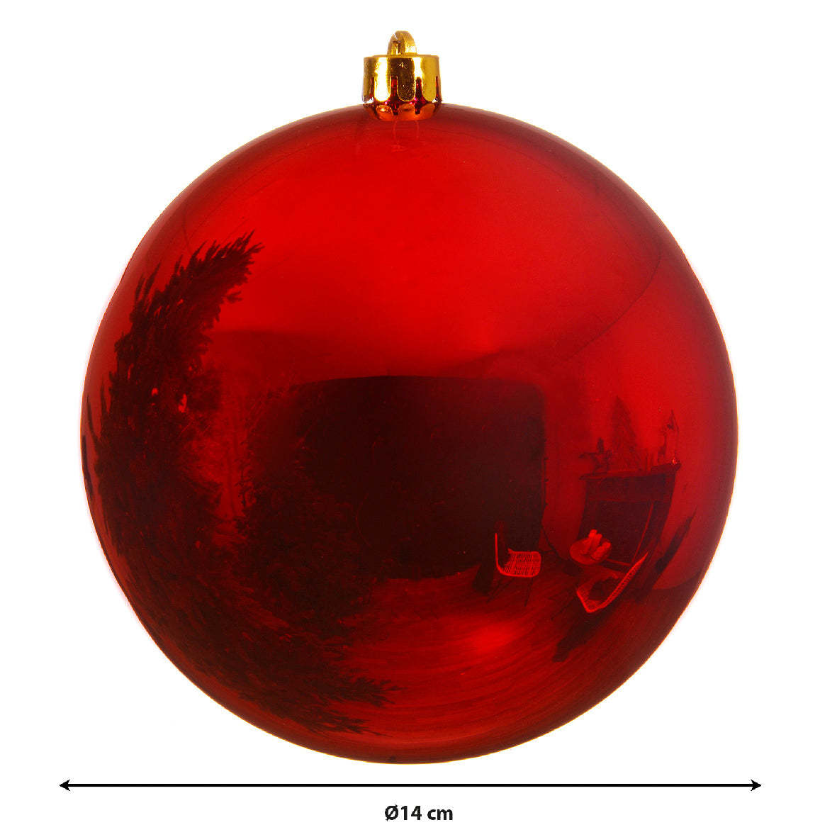 BAUBLES SHATTERPROOF SHINY-CHRISTMAS RED