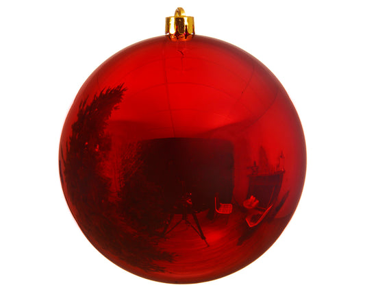 BAUBLES SHATTERPROOF SHINY -CHRISTMAS RED