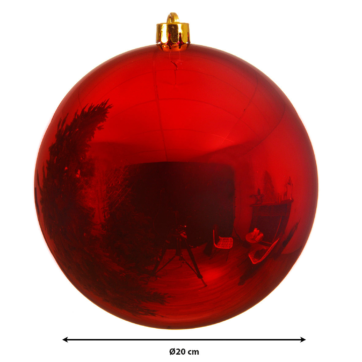 BAUBLES SHATTERPROOF SHINY -CHRISTMAS RED
