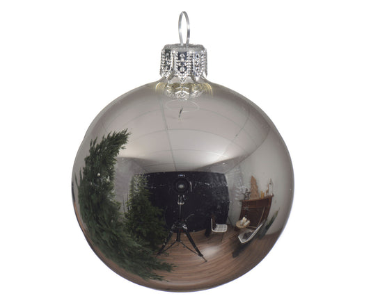 BAUBLES GLASS SHINY - SILVER