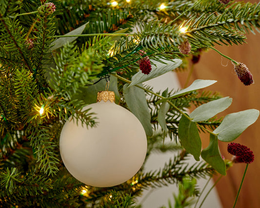BAUBLES GLASS MATT-WOOL WHITE