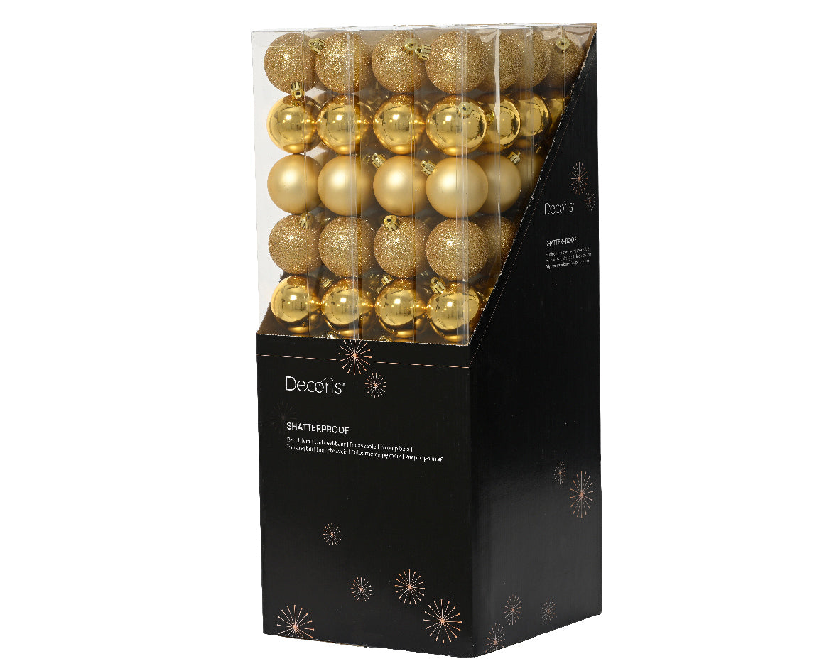 BAUBLES SHATTERPROOF SHINY,MATT-SILVER GLITTER MIX