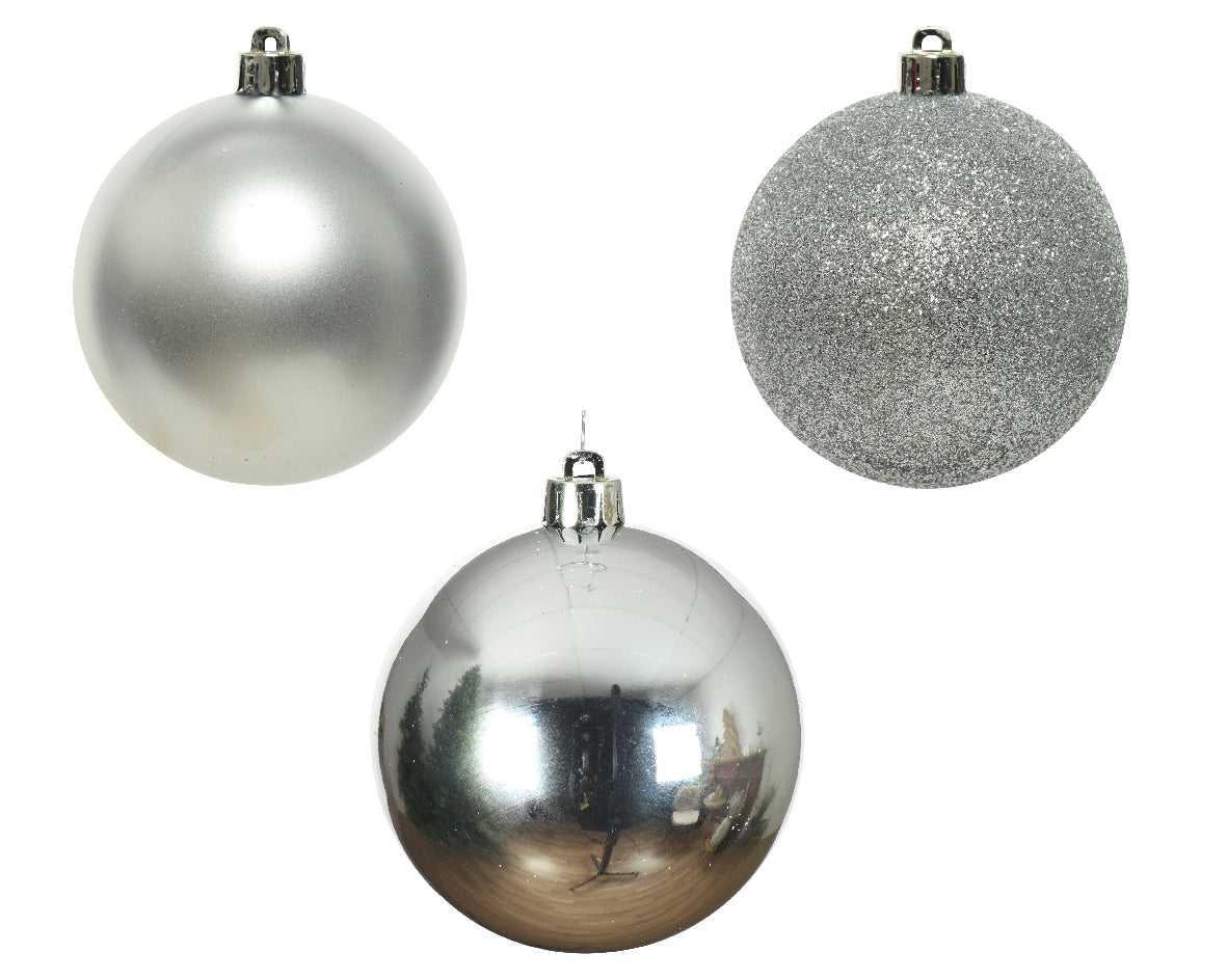 BAUBLES SHATTER SHINY-MSTT,SILVER GLITTER MIX