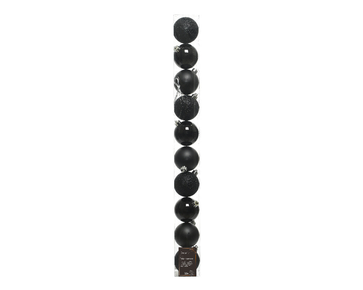 BAUBLES SHATTERPROOF SHINY,MATT-BLACK GLITTER MIX