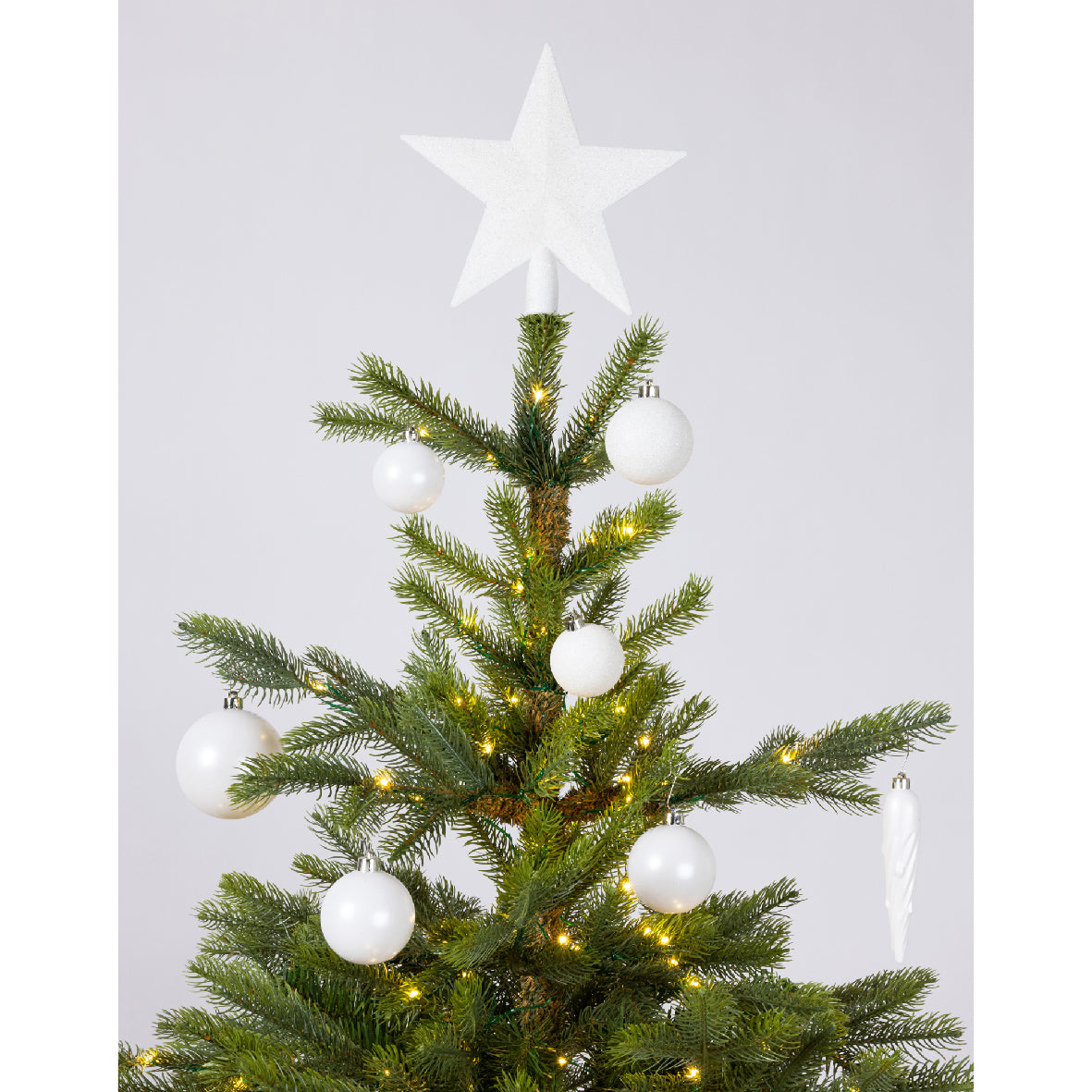 BAUBLES SHATTERPROOF MATT,GLITTER MIX-WINTER WHITE