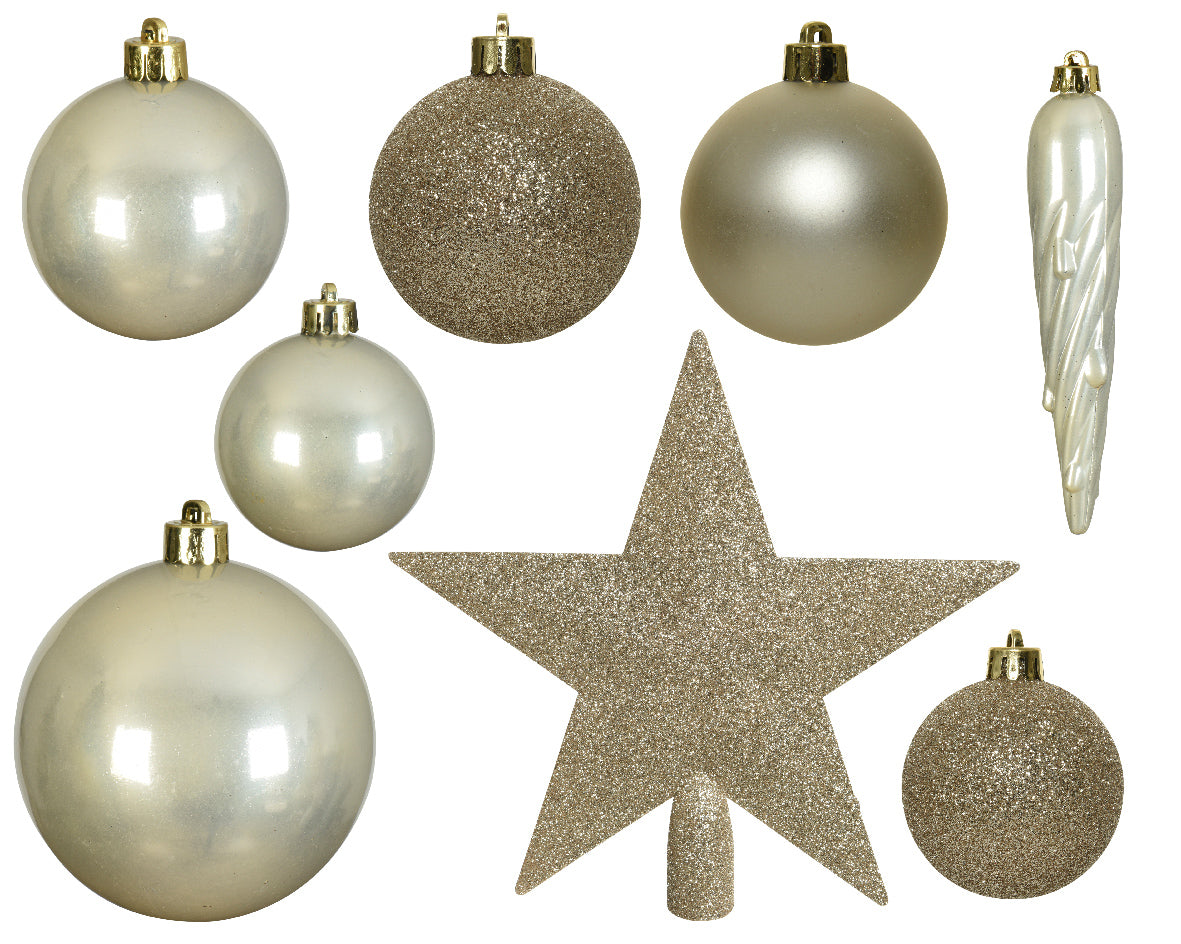 BAUBLES SHATTERPROOF MATT, SHINY-PEARL GLITTER MIX