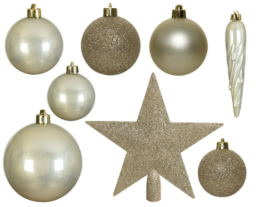BAUBLES SHATTERPROOF MATT, SHINY-PEARL GLITTER MIX