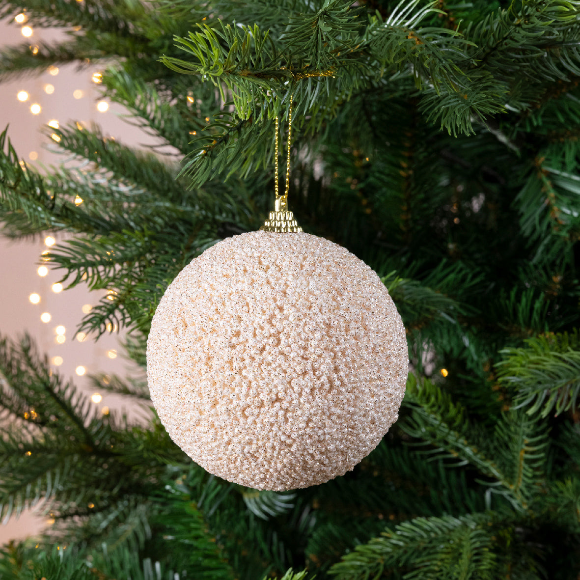 BAUBLE FOAM GLITTER BEADS- PEARL