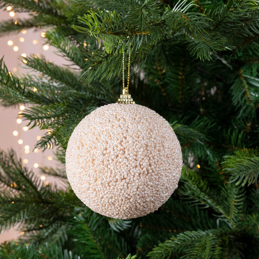 BAUBLE FOAM GLITTER BEADS- PEARL