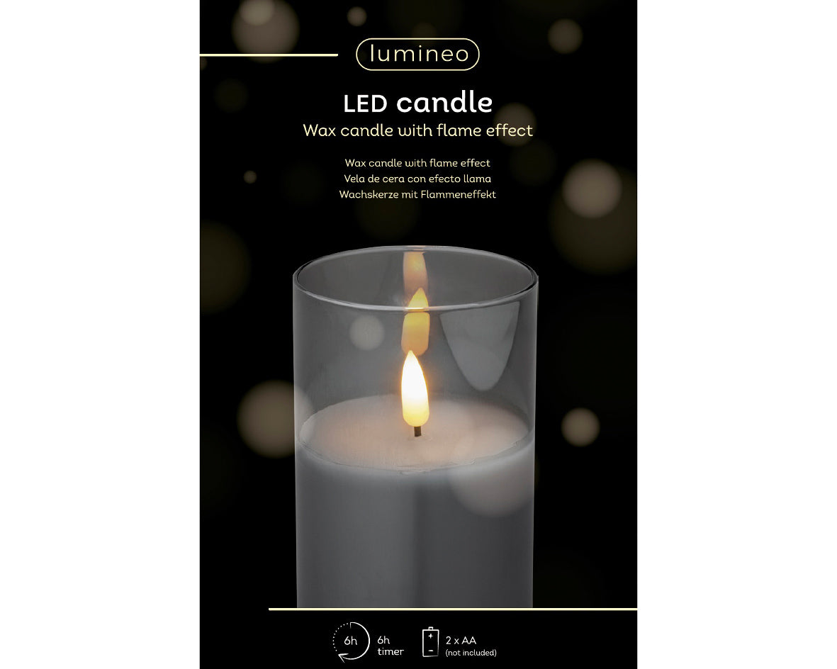 LED WICK CANDLE GLASS
