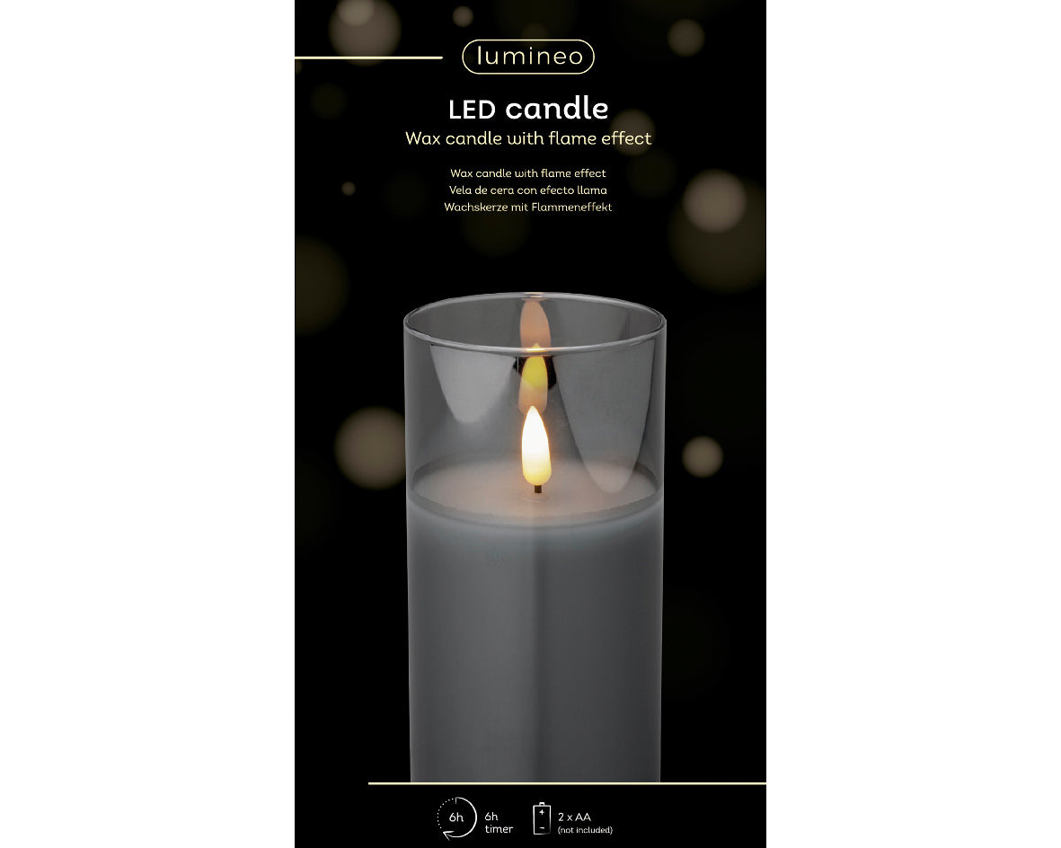 LED WICK CANDLE GLASS BO INDOOR