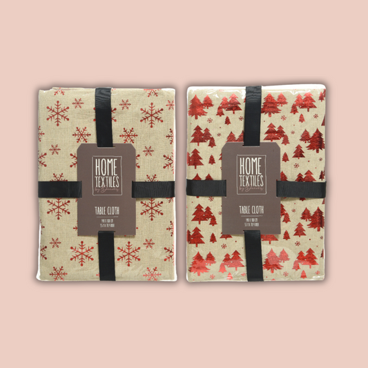 TABLECLOTH FOIL PRINT-RED