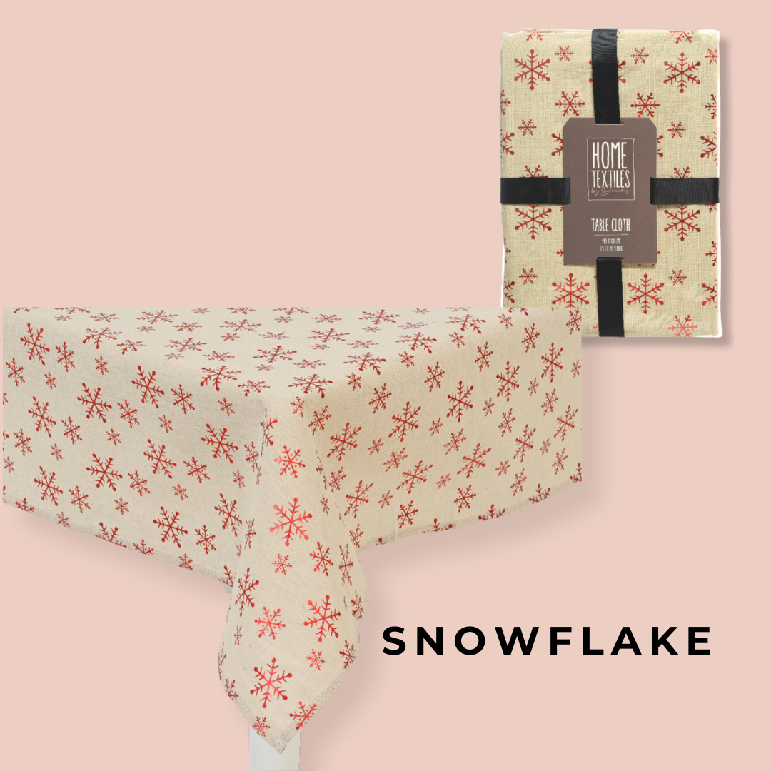 TABLECLOTH FOIL PRINT-RED