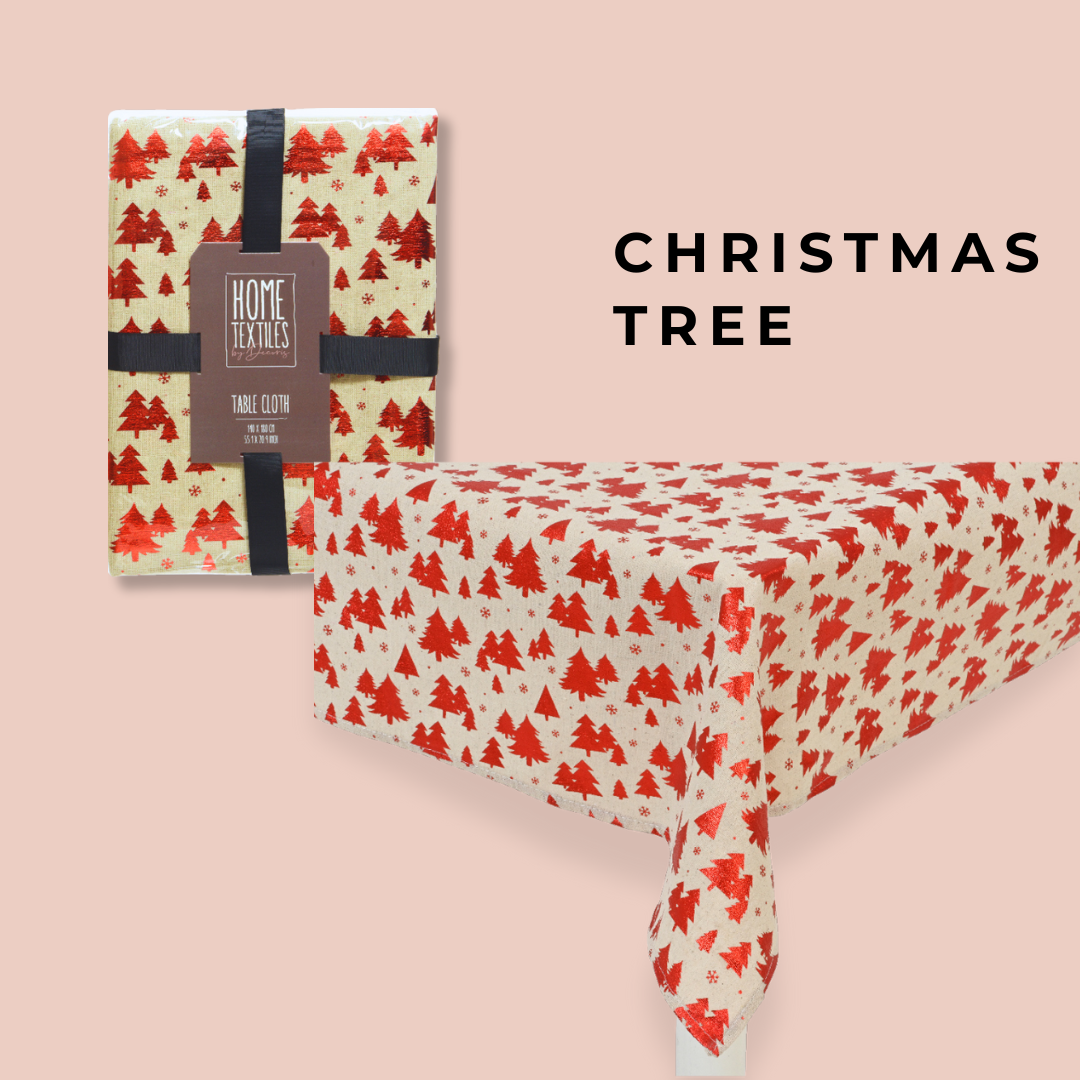 TABLECLOTH FOIL PRINT-RED