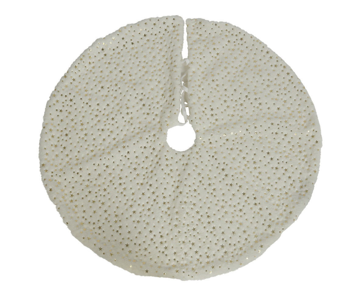 TREE SKIRT POLYESTER-WHITE