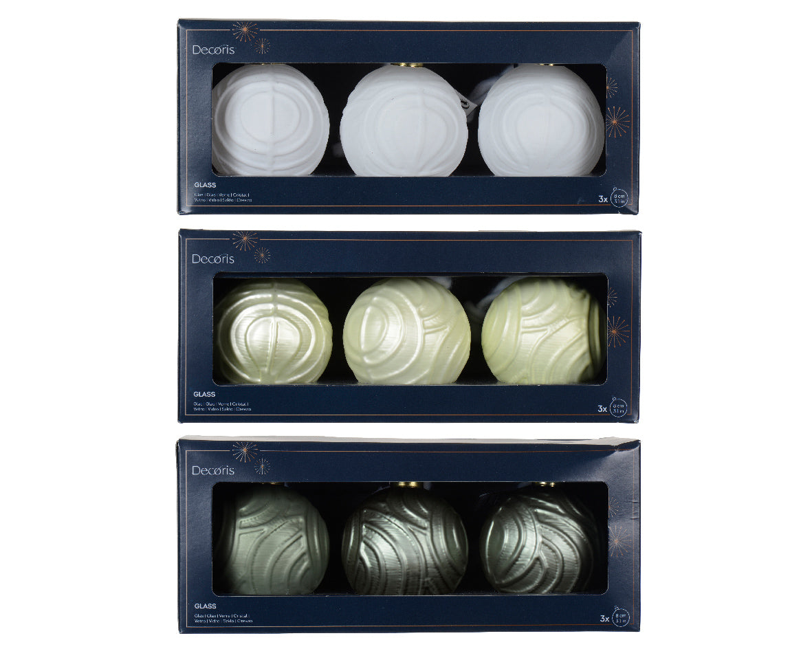 BAUBLES GLASS W/3 ASST